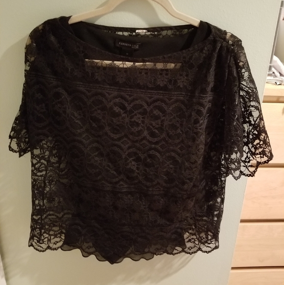 Kenneth Cole Tops - Vtg inspired lace overlay top